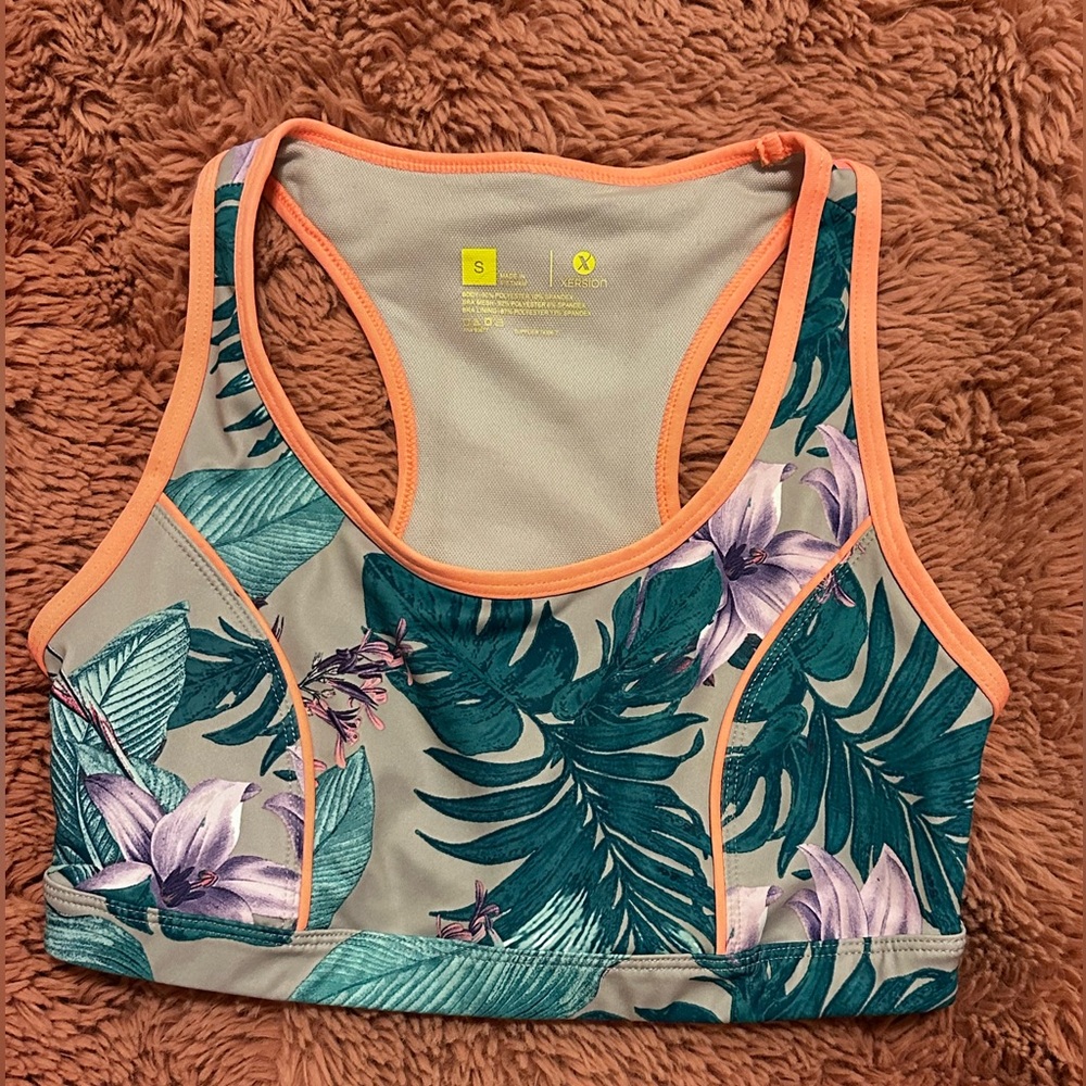 Xersion Women’s Size Small Tropical Sports Bra Like New